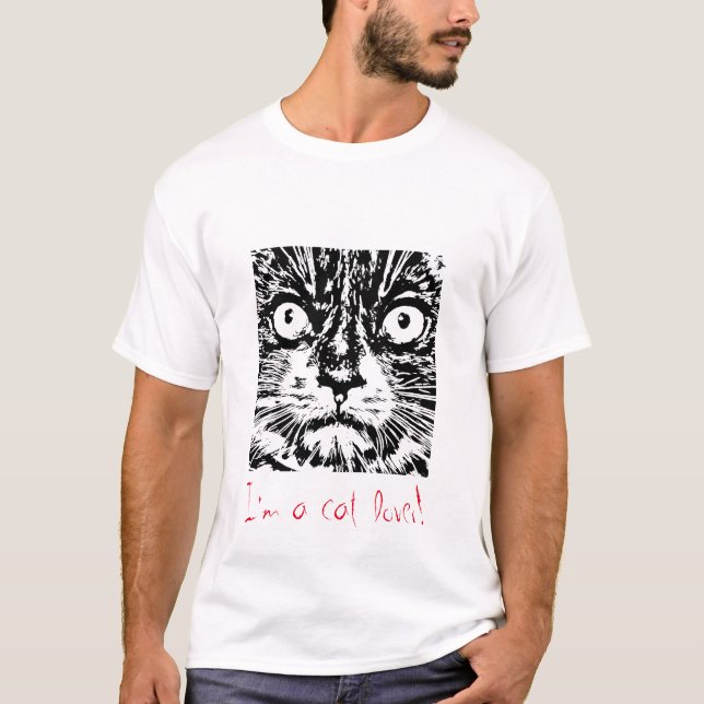 Mig förmiddag en kattälskare! tee shirt (Framsida)