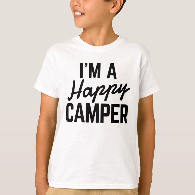 Mig förmiddag en lycklig campareT-tröja T Shirt (Framsida)