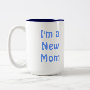 Mig förmiddag en ny mamma. Blått Två-Tonad Mugg