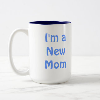 Mig förmiddag en ny mamma. Blått Två-Tonad Mugg