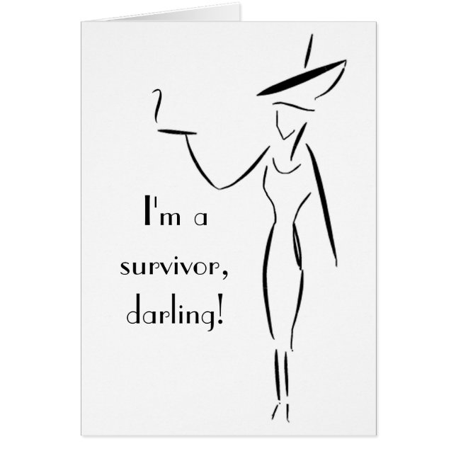 Mig förmiddag en överlevande, älskling! hälsningskort (Framsidan)