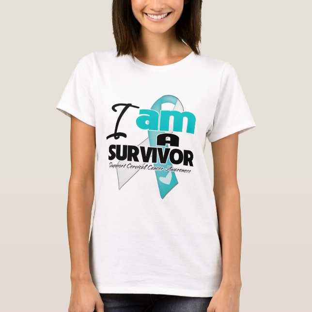Mig förmiddag en överlevande - Cervical cancer T-shirt (Framsida)