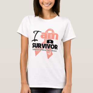 Mig förmiddag en överlevande - livmoder- cancer t-shirt