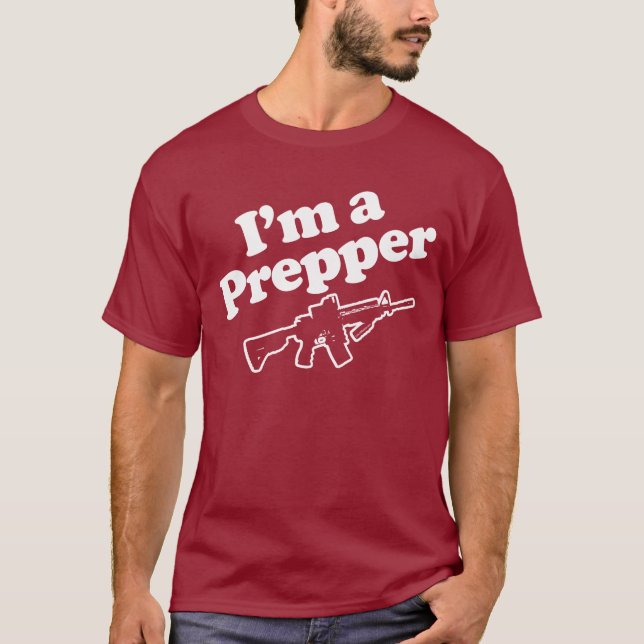 Mig förmiddag en Prepper Tee Shirt (Framsida)