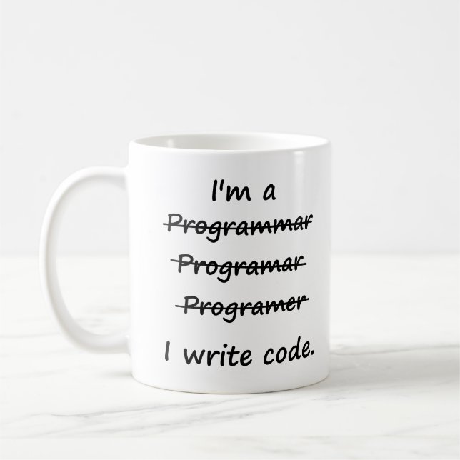 Mig förmiddag en programmerare som jag skriver kaffemugg (Vänster)