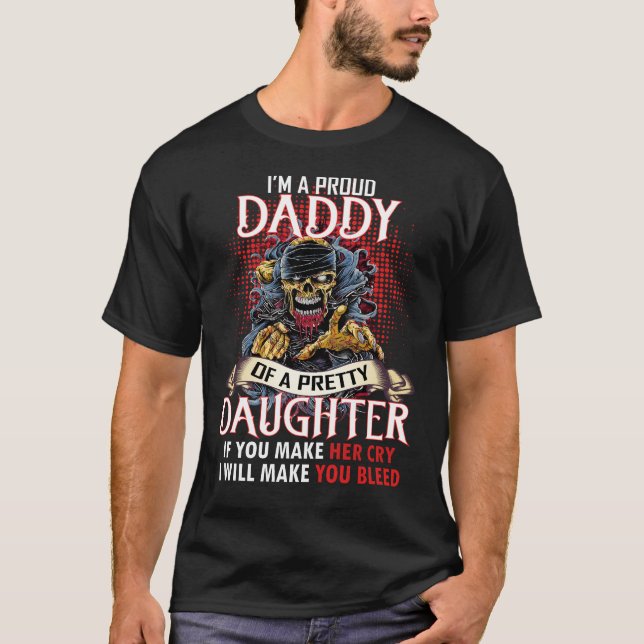 Mig förmiddag en stolt pappa AV en nätt dotter T Shirt (Framsida)
