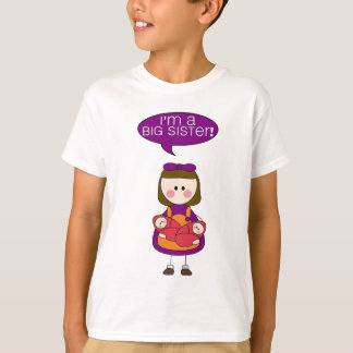 mig förmiddag en storasyster (tvilling- flickor) tee shirt