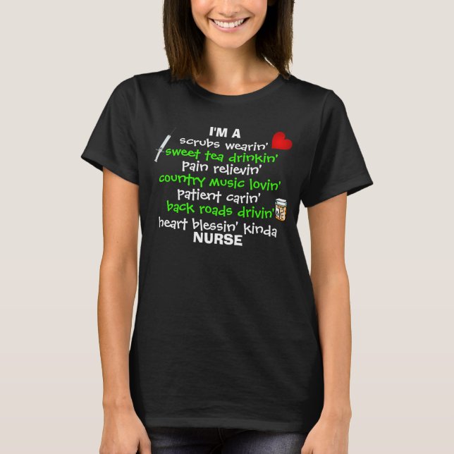 Mig förmiddag en sydlig sjuksköterska tee shirt (Framsida)