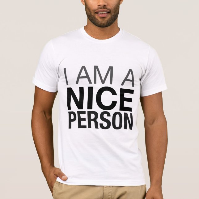 Mig förmiddag en trevlig person t-shirt (Framsida)