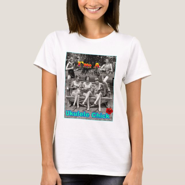 Mig förmiddag en Ukulelechick T-shirt (Framsida)