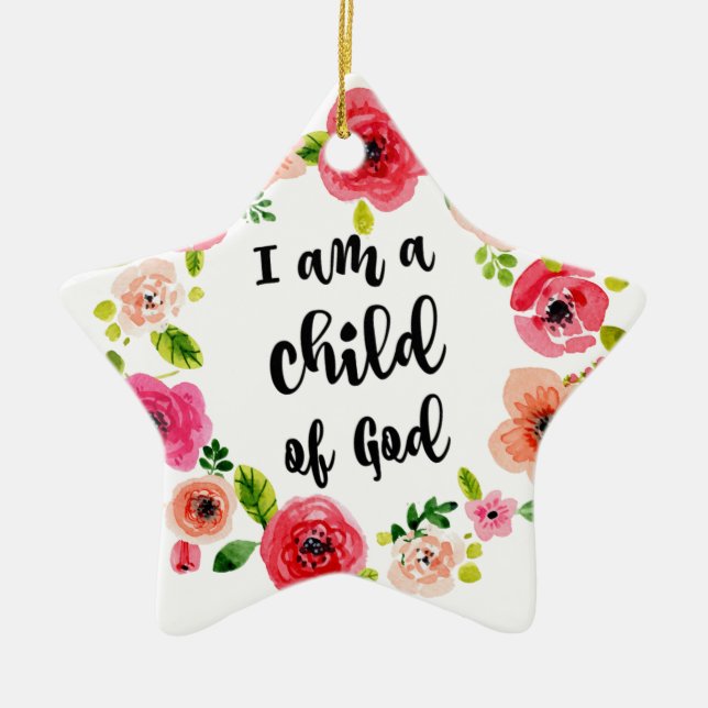 Mig förmiddag ett barn av gudblommigtobjektet julgransprydnad keramik (Framsidan)