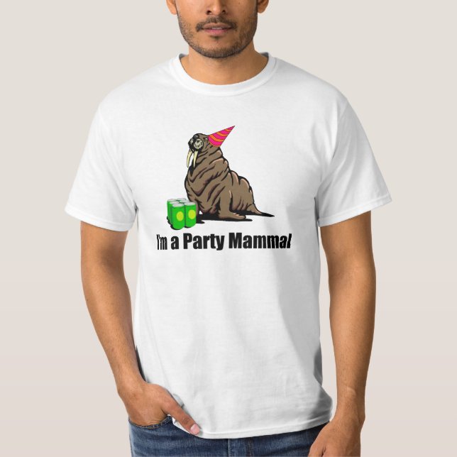 Mig förmiddag ett partydäggdjur t-shirt (Framsida)