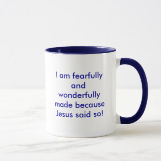 Mig förmiddag fearfully och wonderfully gjort mugg
