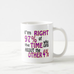 Mig förmiddag höger 97% av Time som att bry sig Kaffemugg