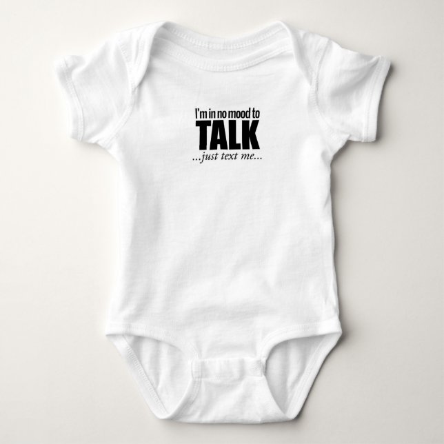 Mig förmiddag i ingen mood som talar, precis text t shirt (Framsida)