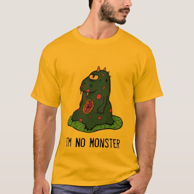 Mig förmiddag ingen textversion för monster 19 tee shirt (Framsida)