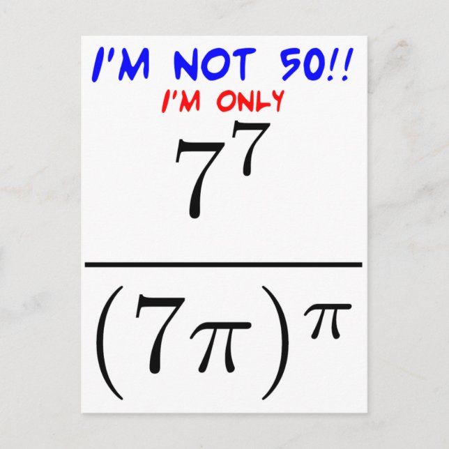 Mig förmiddag inte 50! vykort (Framsida)