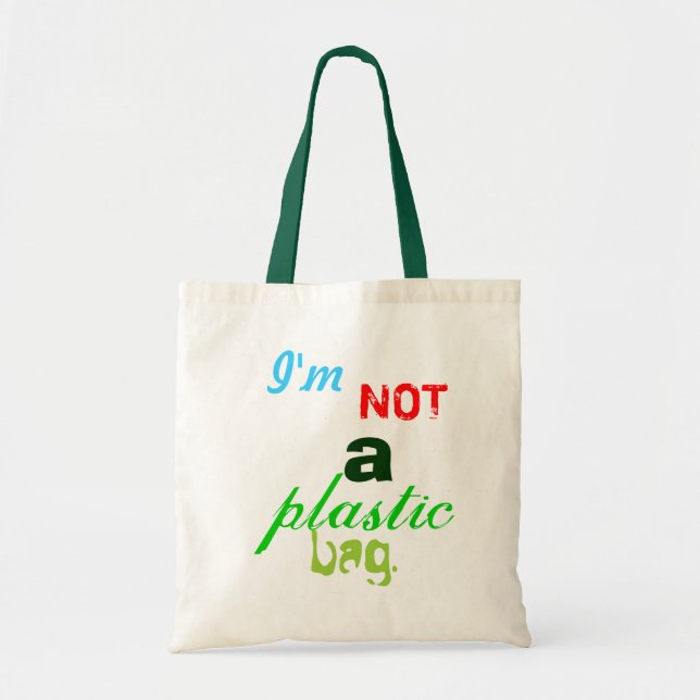 Mig förmiddag inte en plastpåse - toto tygkasse (Framsidan)