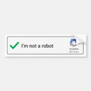 Mig förmiddag inte en robot - bildekal