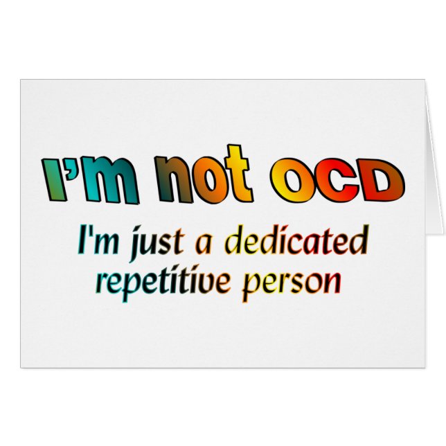 Mig förmiddag inte OCD… Hälsningskort (Framsidan Horizontal)