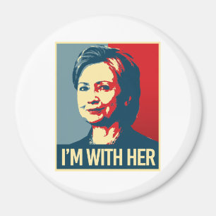 mig förmiddag med den hillary affischen - - magnet