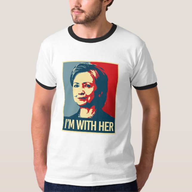 mig förmiddag med den hillary affischen - - t-shirt (Framsida)