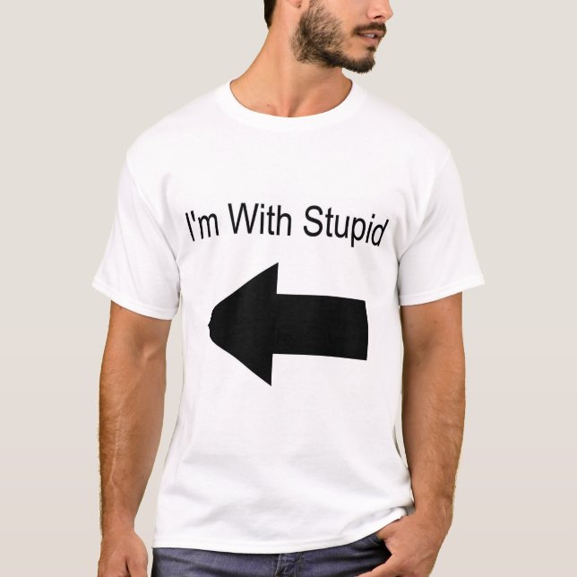 Mig förmiddag med dumt (på din höger) t-shirt (Framsida)