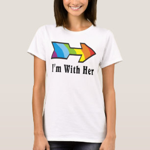 Mig förmiddag med henne - lämnad regnbågepil tee shirt