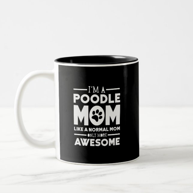 Mig förmiddag mer enorm pudelmamma en endast Två-Tonad mugg (Vänster)