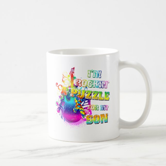 Mig förmiddag Rockin ett pussel för min Son Kaffemugg (Höger)