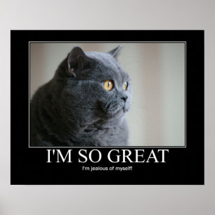 Mig förmiddag så underbar kattkonstverkaffisch poster