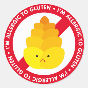 Mig förmiddag som är allergisk till gluten! runt klistermärke