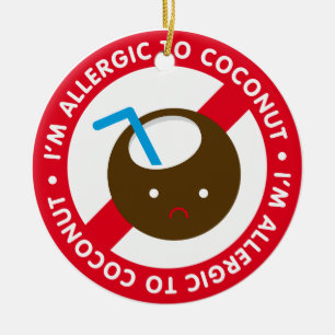 Mig förmiddag som är allergisk till kokosnötter julgransprydnad keramik