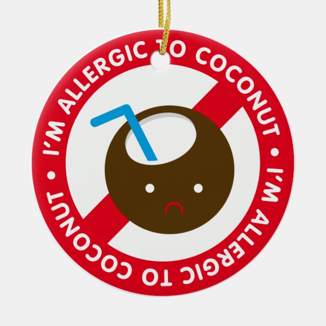Mig förmiddag som är allergisk till kokosnötter! julgransprydnad keramik (Framsidan)