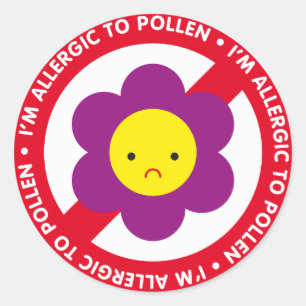 Mig förmiddag som är allergisk till pollen! runt klistermärke