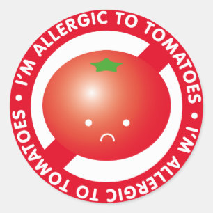Mig förmiddag som är allergisk till tomater! runt klistermärke