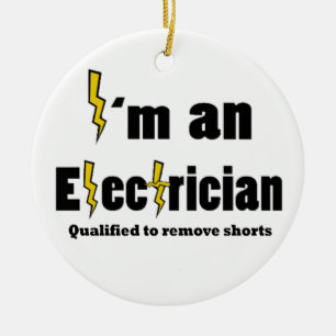 Mig förmiddag som en Electritian som är Julgransprydnad Keramik