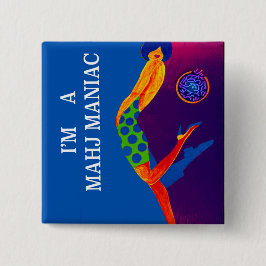 Mig förmiddag som en Mahj galning klämmer fast Knapp