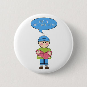 mig förmiddag som en storebror (tvilling- systrar) knapp