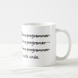 Mig förmiddag som ett programmar mig skriver kaffemugg