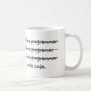 Mig förmiddag som ett programmar mig skriver kaffemugg
