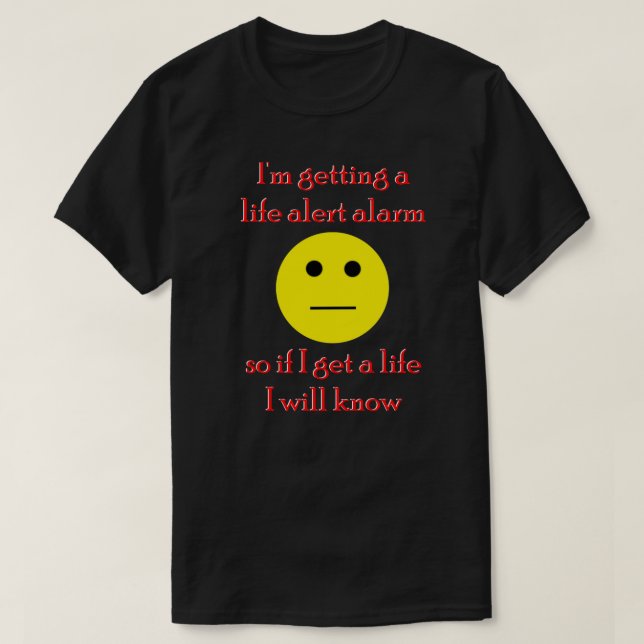 Mig förmiddag som får ett liv det vakna larmet t shirt (Design framsida)