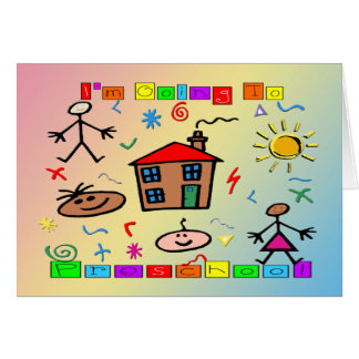 Mig förmiddag som går till förskole- hälsningskort