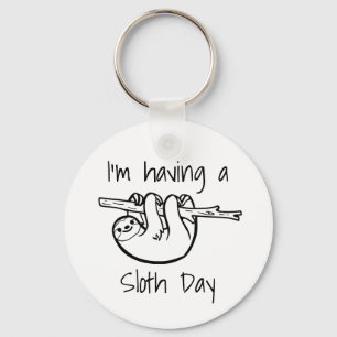 Mig förmiddag som har en Slothdag Nyckelring