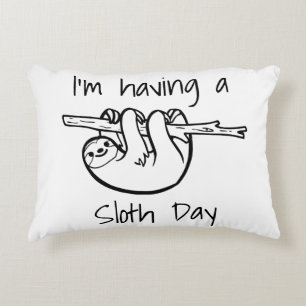 Mig förmiddag som har en Slothdag Prydnadskudde