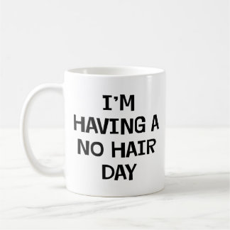 Mig förmiddag som har inget hår kaffemugg