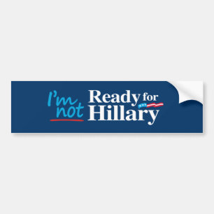 Mig förmiddag som inte är klar för Hillary - vit - Bildekal