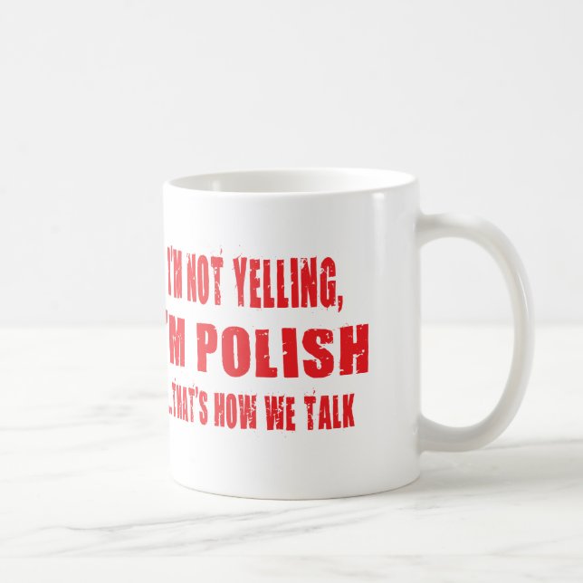 Mig förmiddag som INTE SKRIKER, POLSK I-förmiddag Kaffemugg (Höger)