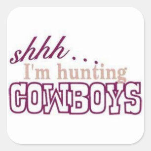 Mig förmiddag som jagar Cowboysklistermärken Fyrkantigt Klistermärke