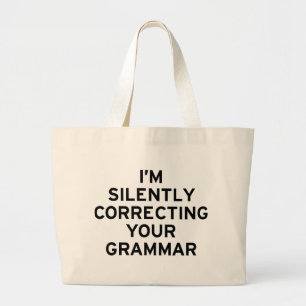 Mig förmiddag som korrigerar grammatik jumbo tygkasse